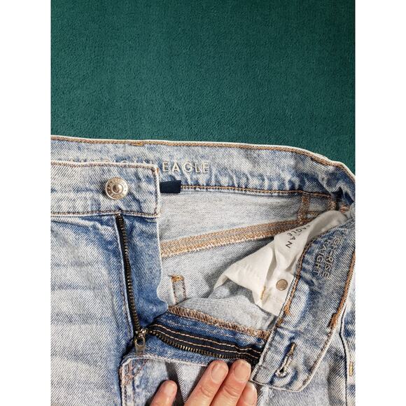 American Eagle Jeans Size 0 Womens Blue Stretch Pants High Rise Ankle Straight - Picture 6 of 14
